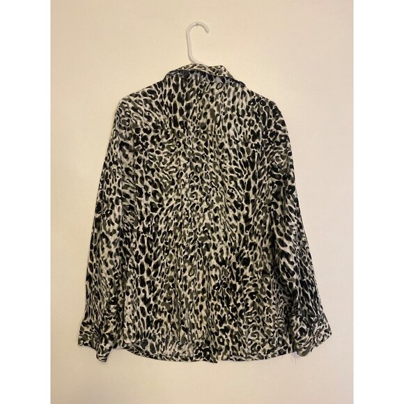 Calvin Klein Women's Black & White Animal Print Button-Up Jacket Best for 1X - Picture 6 of 9